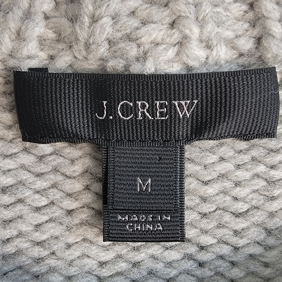 J. Crew Side Zip Cable Knit Sweater in Gray, Size M - Picture 2 of 11